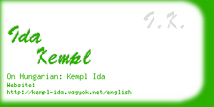 ida kempl business card